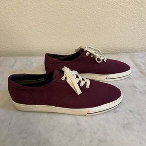 Mens Polo Ralph Lauren Burgundy Canvas Bring‎ It Back Dock Sneakers 13D